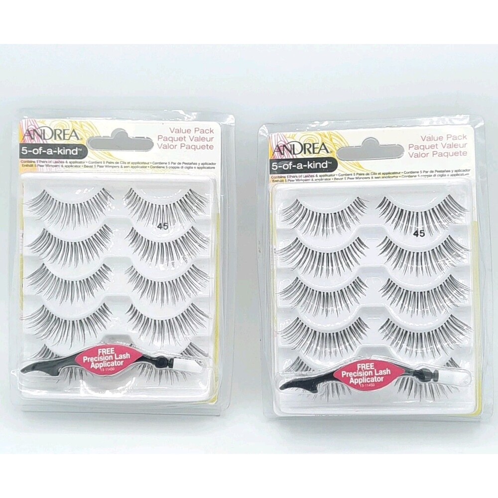Bundle Lot of 2 Andrea Eyelashes Style 45 (5 of a Kind Value Pack) 10 Pair Total